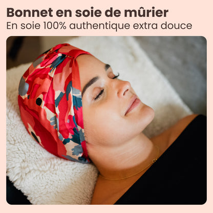 Bonnet de nuit en soie naturelle – Anti-frisottis & casse des cheveux