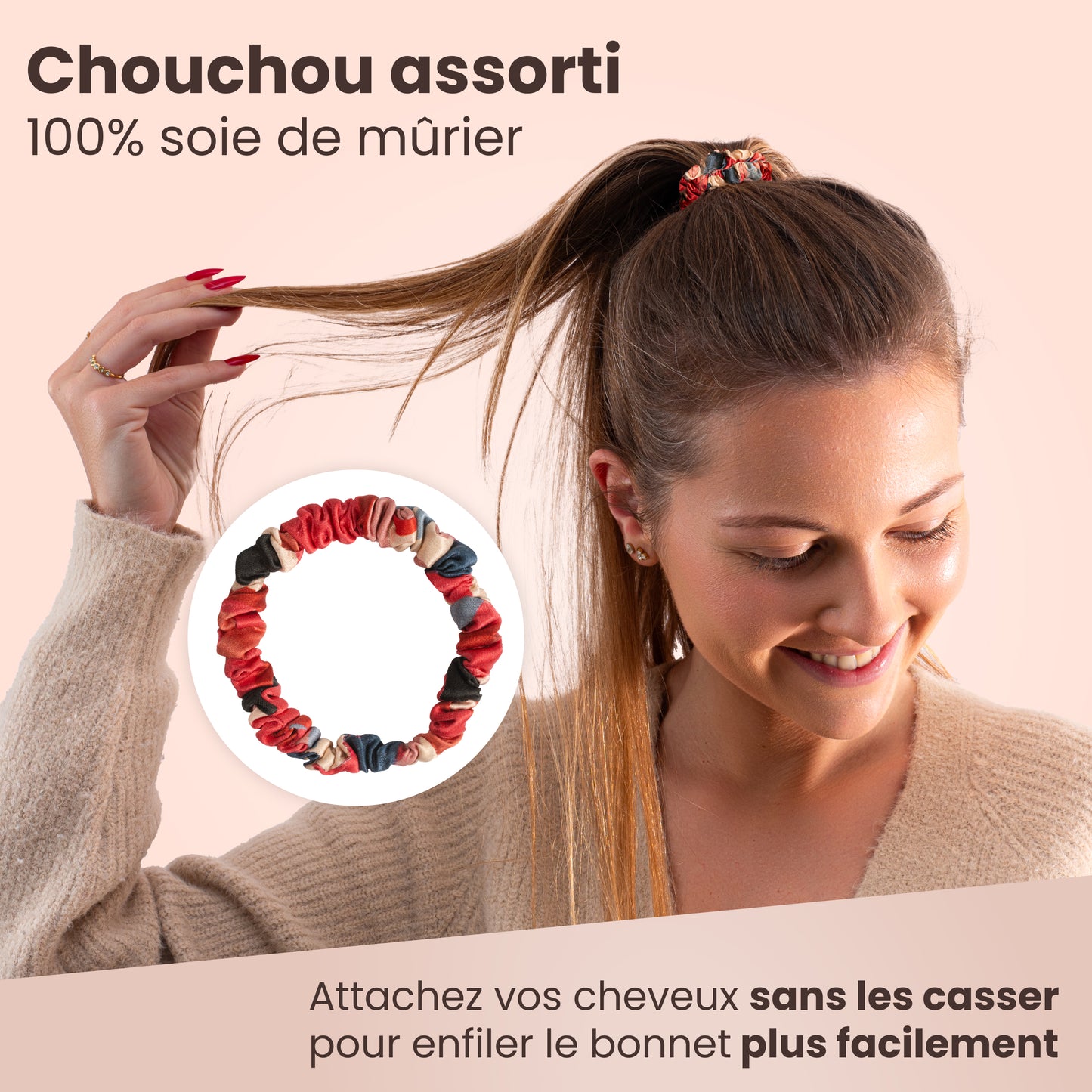 Bonnet de nuit en soie naturelle – Anti-frisottis & casse des cheveux