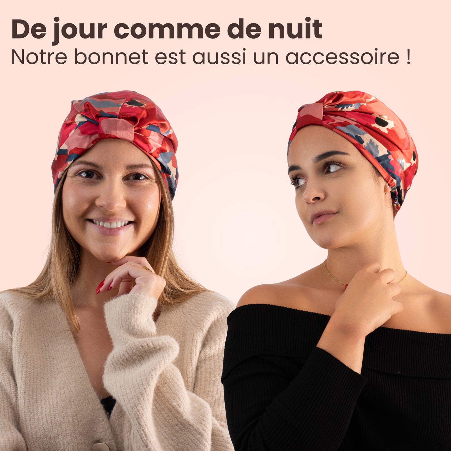 Bonnet de nuit en soie naturelle – Anti-frisottis & casse des cheveux