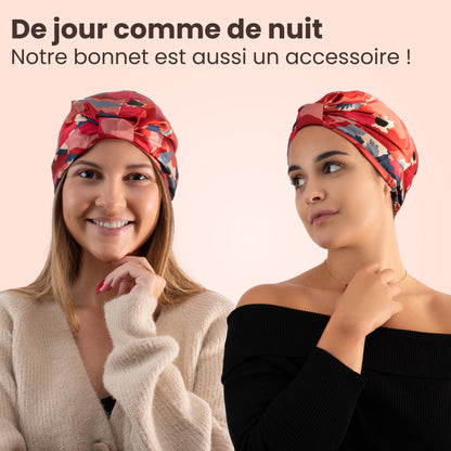 Bonnet de nuit en soie naturelle – Anti-frisottis & casse des cheveux